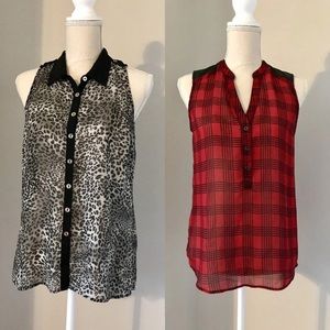 Set of TWO sleeveless Guess women’s tops NWOT Med